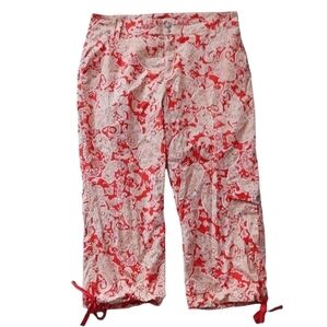 Coldwater Creek Orange Paisley Print Cargo Capris